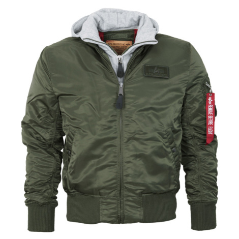 Alpha Industries Bunda MA-1 D-Tec zelená tmavě | šedá