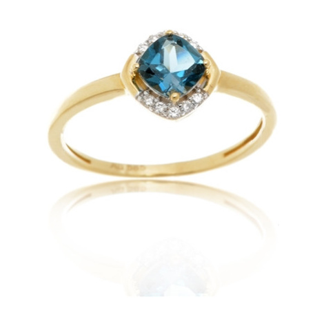 Zlatý prsten s topazem a diamanty L'amour Diamonds NR21878LBTY13 + dárek zdarma L´amour
