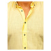 Žlutá pánská bavlněná košile s krátkým rukávem Bolf 20501