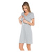 Bavlněná těhotenská noční košile model 17644967 šedá - Italian Fashion