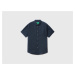 Benetton, 100% Linen Short Sleeve Shirt