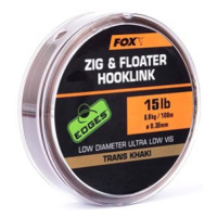Fox Zig and Floater Hooklink Trans Khaki 100 m, 0,30 mm, 15 lb