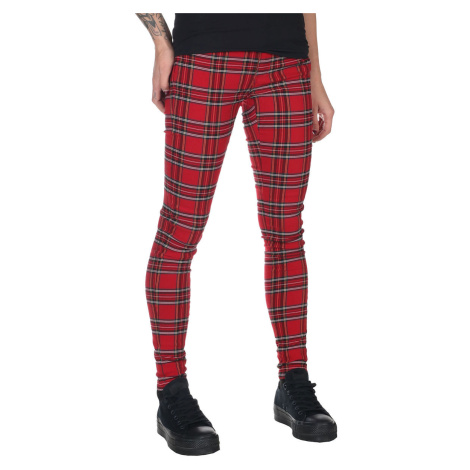 kalhoty dámské URBAN CLASSICS - Skinny Tartan - red/blk - TB2848