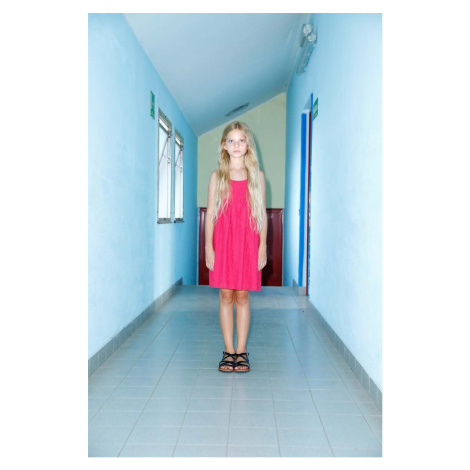 Dětské bavlněné šaty Sisley růžová barva, midi