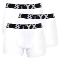 3PACK pánské boxerky Styx sportovní guma nadrozměr bílé (R10616161)