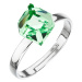 Evolution Group Stříbrný prsten s krystaly zelená kostička 35011.3