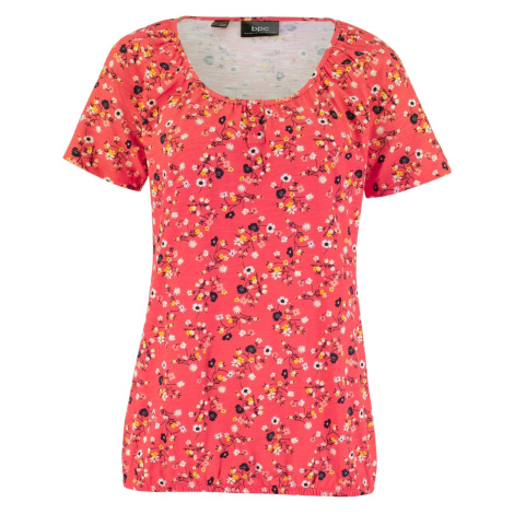 BONPRIX tričko s květy Barva: Červená, Mezinárodní