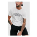 Abercrombie & Fitch pánské tričko logo print bílé soft 2584