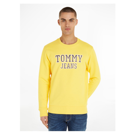 Žlutá pánská mikina s potiskem Tommy Jeans Entry Graphi - Pánské Tommy Hilfiger