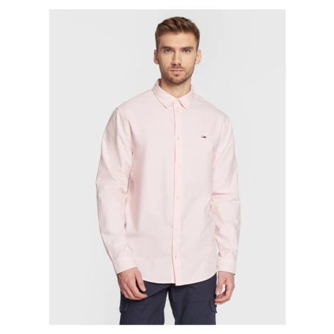 Tommy Jeans pánská růžová košile Tommy Hilfiger