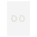 H & M - Kruhové náušnice's korálky - bílá