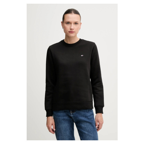 Mikina Tommy Jeans dámská, černá barva, hladká, DW0DW19959 Tommy Hilfiger