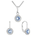 Evolution Group Sada šperků s krystaly Swarovski náušnice a přívěsek modré kulaté 39109.3 lt. sa
