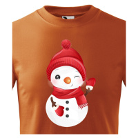 Dětské tričko s potiskem Vánočního sněhuláka - roztomilé dětské tričko