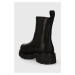 Semišové kotníkové boty Vagabond Shoemakers COSMO 2.0 dámské, černá barva, na platformě, zateple
