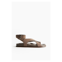 H & M - Semišové sandálky - béžová