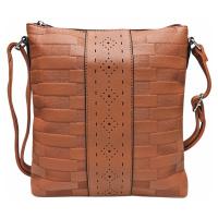 Středně hnědá crossbody kabelka se vzory