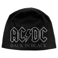 RockOff AC/DC UNISEX BEANIE HAT: BACK IN BLACK unisex čepice - černá