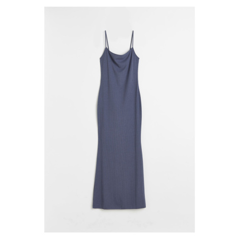 H & M - Žebrované šaty - modrá H&M