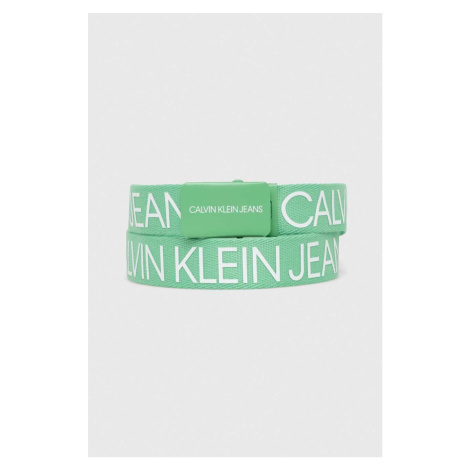 Dětský pásek Calvin Klein Jeans zelená barva
