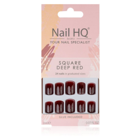 Nail HQ Square umělé nehty Deep Red 24 ks