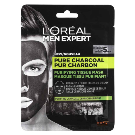 L´Oréal Paris Men Expert Pure Carbon Textilní Maska Pro Muže 30.0 GRM Na Obličej 36 g L’Oréal Paris