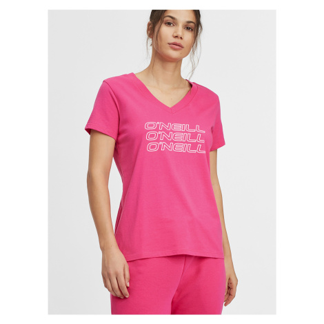 Růžové dámské tričko O'Neill Triple Stack V-Neck