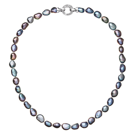 Evolution Group Perlový náhrdelník z pravých říčních perel modrý 22027.3
