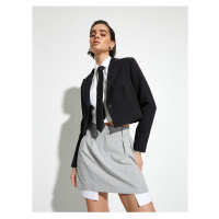 Koton Mini Skirt Piece Detailed Normal Waist Pocket Zippered
