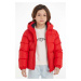 Dětská péřová bunda Tommy Hilfiger červená barva