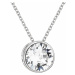 Stříbrný náhrdelník s krystalem Swarovski bílý kulatý 32069.1