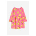H & M - Vzorované bavlněné šaty - růžová