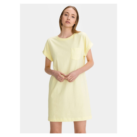 GAP Šaty short sleeve front pocket shirtdress Žlutá