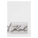 Kožená kabelka Karl Lagerfeld šedá barva