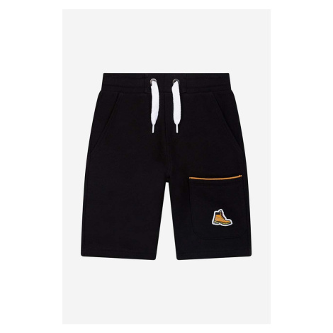 Dětské kraťasy Timberland Bermuda Shorts černá barva, hladké, nastavitelný pas