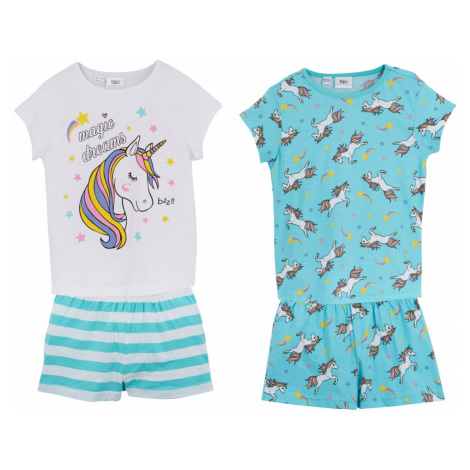 Dívčí tričko a šortky na spaní (4dílná souprava) Bonprix