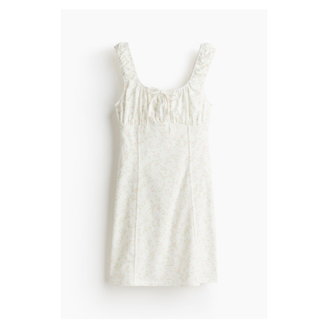 H & M - Žerzejové mini šaty v korzetovém stylu - bílá H&M
