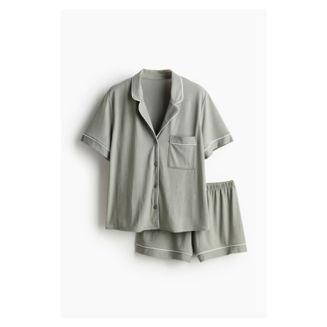 H & M - Pyžamo košile a šortky - zelená H&M