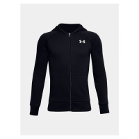 Černá mikina Under Armour UA RIVAL COTTON FZ HOODIE