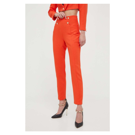 Kalhoty Morgan dámské, oranžová barva, fason cargo, high waist