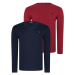 DOUBLE SET T8587 DEWBERRY V-NECK MEN'S SWEATSHIRT-NAVY-BURGUNDY