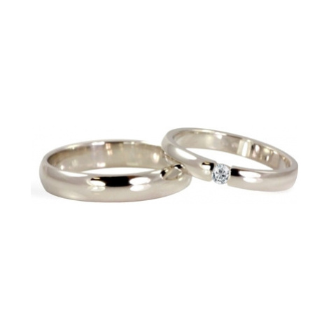 Snubní prsteny bílé zlato 0087 + DÁREK ZDARMA