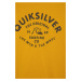 Dětské bavlněné tričko Quiksilver žlutá barva, s potiskem