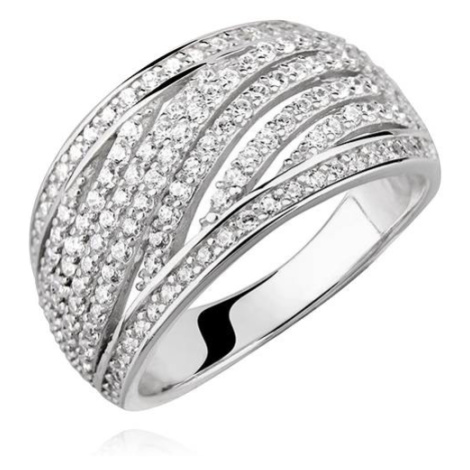 Rhodiovaný stříbro 925 prsten se zirkonem | |