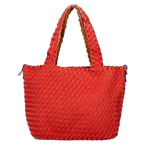 Elegantní koženková kabelka 2v1 Dora, červená - hnědá Paolo Bags