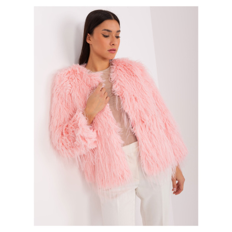 Světle růžová mezisezónní bunda se zipem Fashionhunters