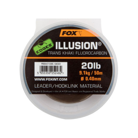 Fox fluorocarbon illusion 50 m trans khaki-průměr 0,40 mm / nosnost 9,09 kg
