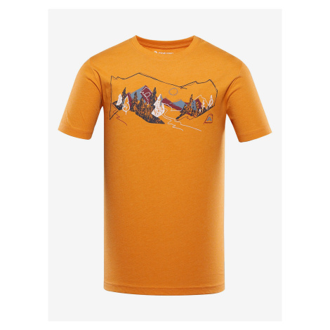 Oranžové pánské rychleschnoucí žíhané tričko ALPINE PRO Bolen