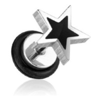Fake plug hvězda - černá a stříbrná barva