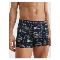 Tmavě modré pánské vzorované boxerky Tommy Hilfiger